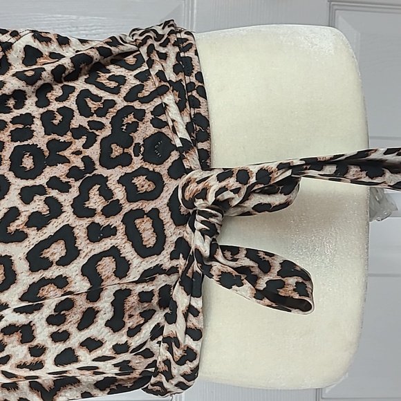 YMI Animal Print Crossover Blouse - Picture 3 of 10